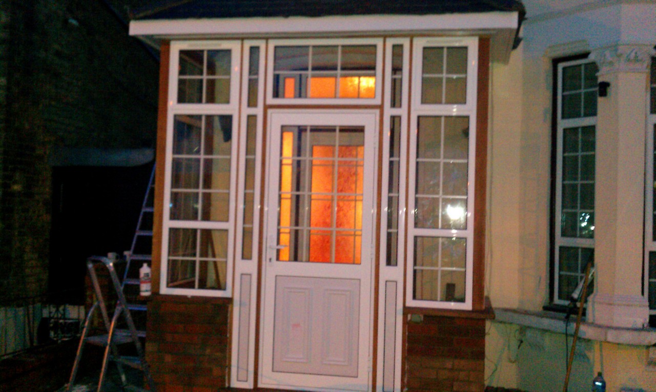 uPVC porch with Georgian bar glazing installed in Thornton Heath